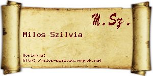 Milos Szilvia névjegykártya