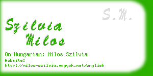 szilvia milos business card